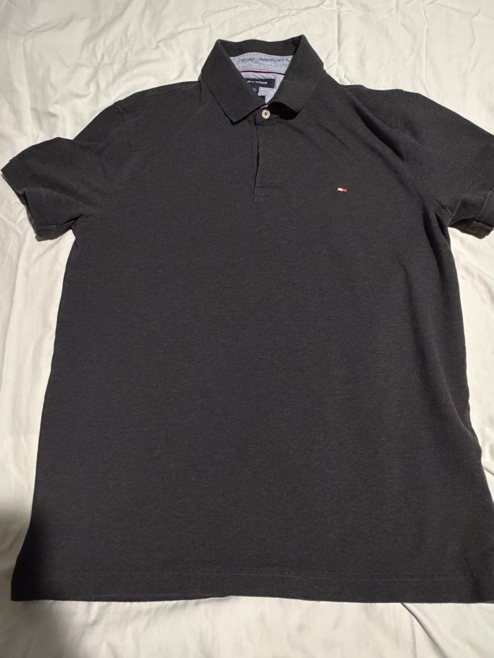 Tommy Hilfiger Black Polo with Signature Flag